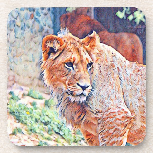 Dessous-de-verre lion d'aquarell (Devant)