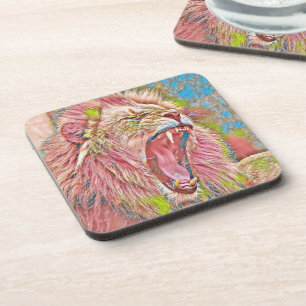 Dessous-de-verre Lion rocailleux artistique
