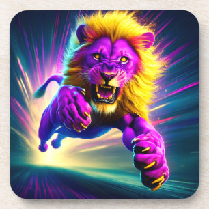 Dessous-de-verre Lion rose