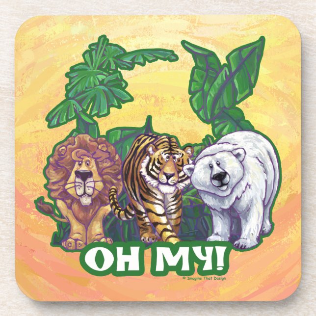 Dessous-de-verre Lions Tigre Ours Oh Mes Têtes (Devant)