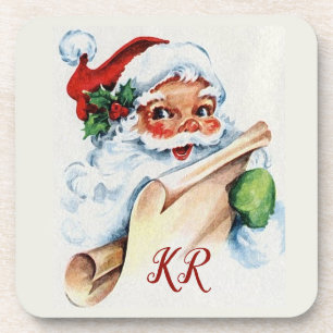 Dessous-de-verre Liste des fêtes de Noël du Père Noël Monogramm
