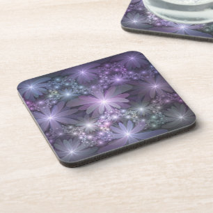 Dessous-de-verre Lit de fleurs Art Fractal Abstrait tendance brilla