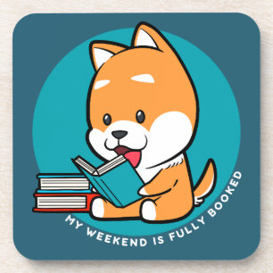 Dessous-de-verre Livre de lecture de chien mignon Citation amusante