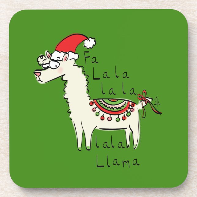Dessous-de-verre Llama Christmas Enfants mignonne Drôle (Devant)