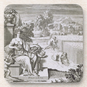 Dessous-de-verre L'oeil de Dieu observe la récolte, l'illustration