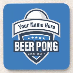 Dessous-de-verre Logo de championnat de Beer Pong personnalisable