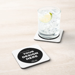 Dessous-de-verre Logo de code QR noir élégant, minimaliste et épuré