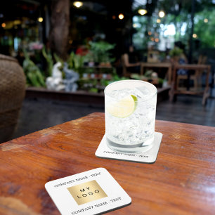 Dessous-de-verre Logo de l'entreprise couleur du slogan de marque