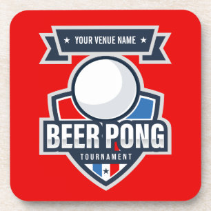 Dessous-de-verre Logo de tournoi de Beer Pong personnalisable