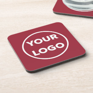 Dessous-de-verre Logo d'entreprise de marque personnalisée Burgundy