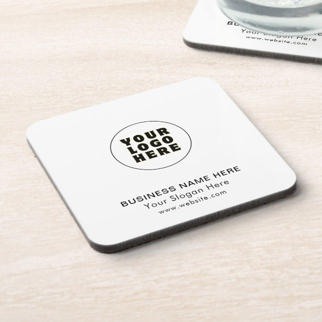 Dessous-de-verre Logo et texte personnalisés minimalistes simples (Côté gauche)