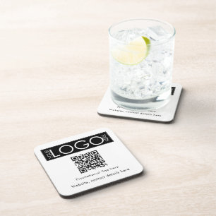Dessous-de-verre Logo professionnel personnalisé Texte QR Code prom