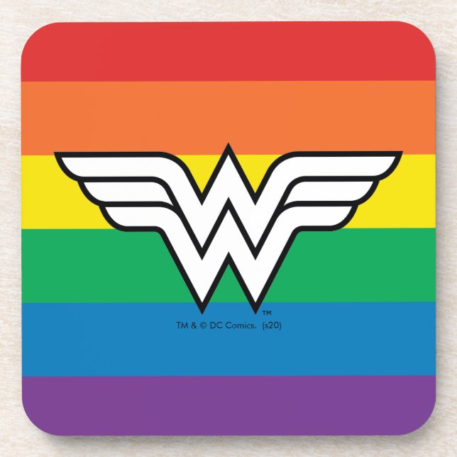 Dessous-de-verre Logo Wonder Woman Rainbow (Devant)