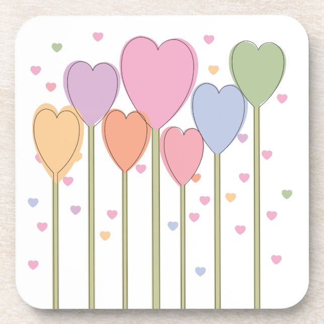 Dessous-de-verre Lollipops de coeur lunaire (Devant)