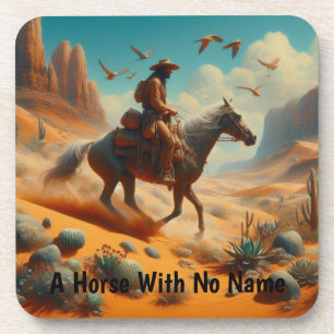 Dessous-de-verre Lone Cowboy dans Desert Canyon - Surreal Western A