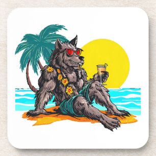 Dessous-de-verre loup-garou en vacances
