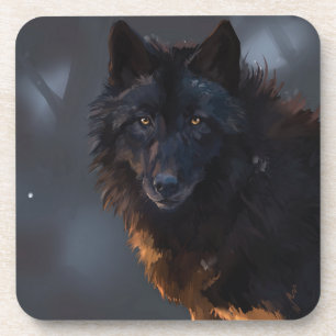 Dessous-de-verre Loup noir