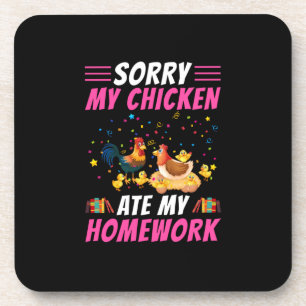 Dessous-de-verre Louvain de poulet   Mon poulet a mangé mes devoirs