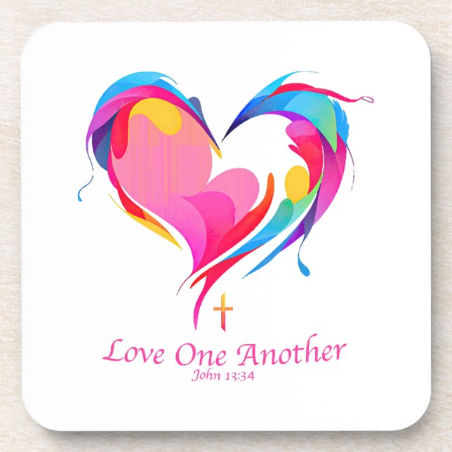 Dessous-de-verre Love One Another Bible Verse John 1334 (Devant)