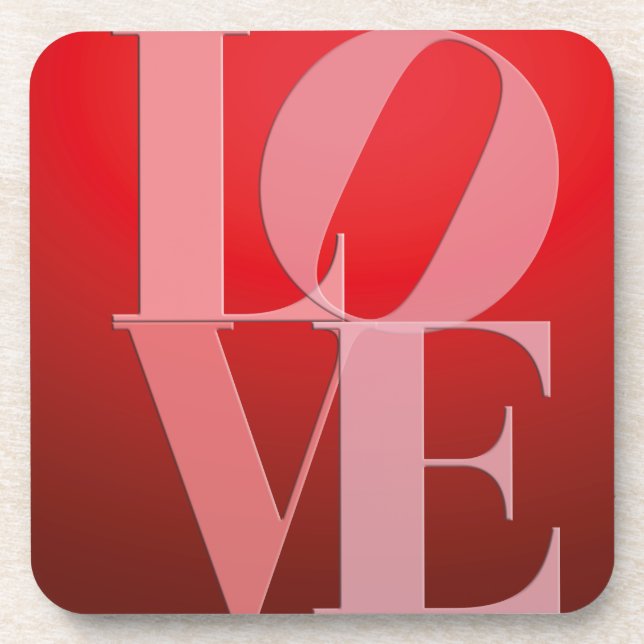Dessous-de-verre Love Romance Rouge rose (Devant)