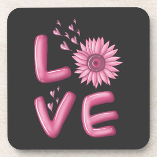 Dessous-de-verre Love Tournesol Rose