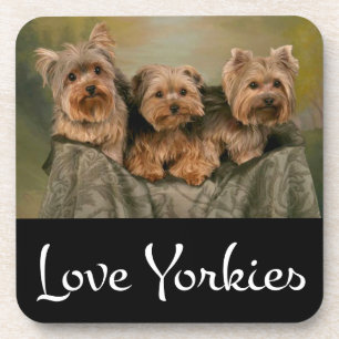 Dessous-de-verre Love Yorkies Yorkshire Terrier Puppy Dessous de ve
