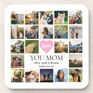 Dessous-de-verre Love You Mom Photo Collage Fête des mères