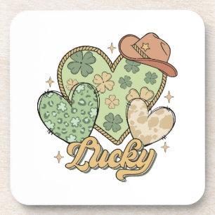 Dessous-de-verre Lucky Western Jour de la Saint Patrick Shamrock de