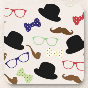Dessous-de-verre Lunettes, Casquettes et moustache