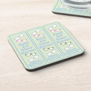 Dessous-de-verre Lunettes Humoristiques Lire Manger Dormir Répéter