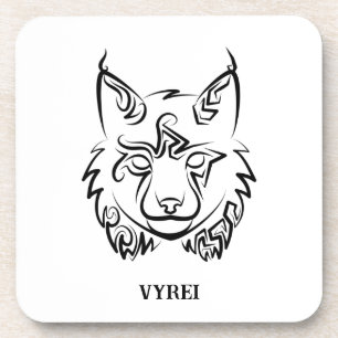 Dessous-de-verre Lynx tribale noire et blanche