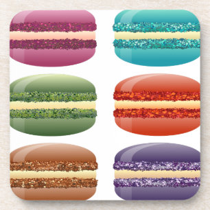 Dessous-de-verre macarons arc-en-ciel