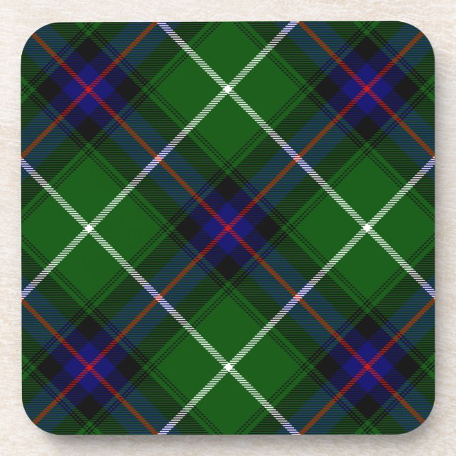 Dessous-de-verre MacDonald tartan vert bleu carreaux (Devant)