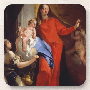 Dessous-de-verre Madonna du chapelet (huile sur la toile)