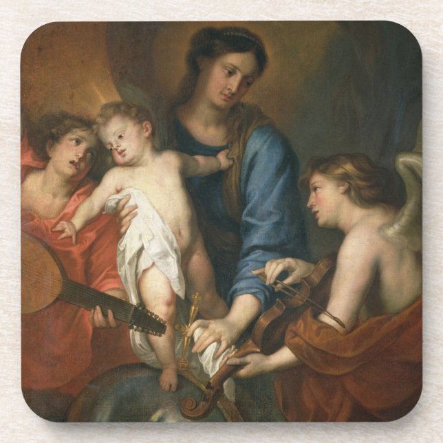 Dessous-de-verre Madonna et enfant avec des anges (Devant)