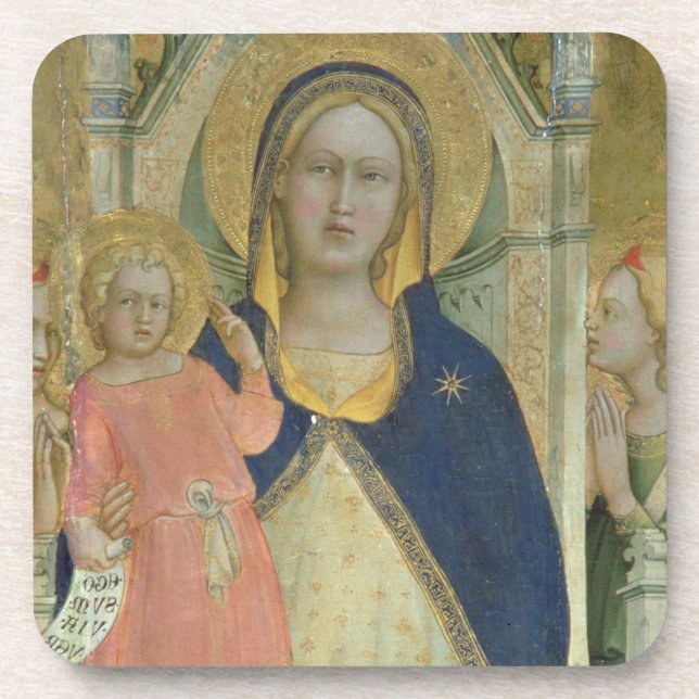 Dessous-de-verre Madonna et l'enfant couronnés avec des saints, (Devant)