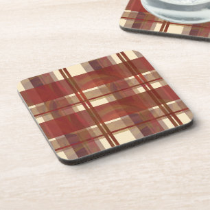 Dessous-de-verre Madras à carreaux rouge automne