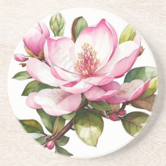 Dessous de verre magnolias rose