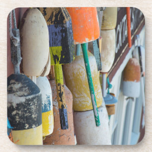 Dessous-de-verre Maine, Bar Harbour. Bouées colorées de trappes à h