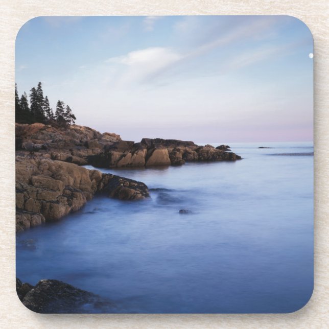 Dessous-de-verre Maine, Parc national Acadia, Moonset (Devant)