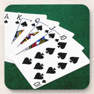 Dessous-de-verre Mains de poker - Brosse royale - Costume de pique
