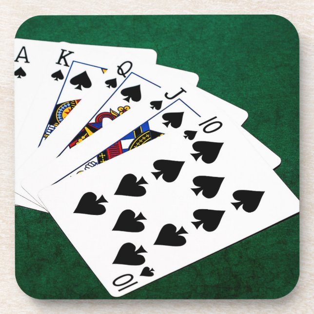 Dessous-de-verre Mains de poker - Brosse royale - Costume de pique (Devant)