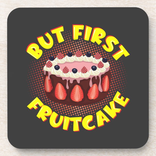 Dessous-de-verre Mais Gâteau aux fruits, Fruitcake Day (Devant)