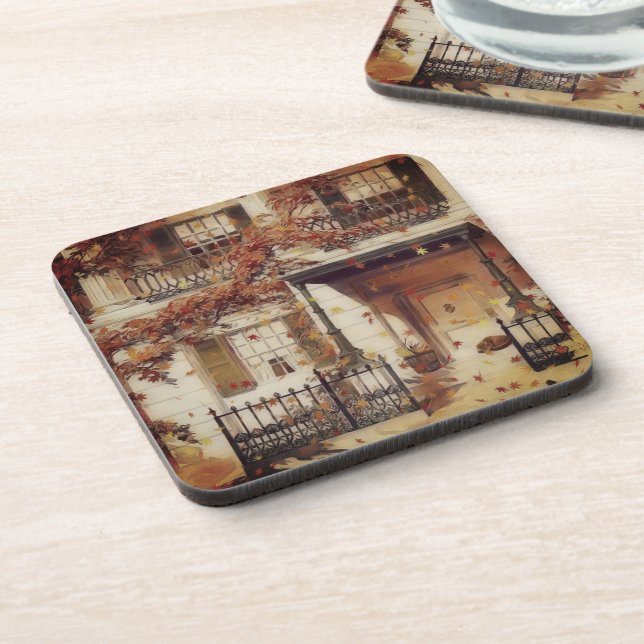 Dessous-de-verre Maison magique d'automne Beverage Coaster (Côté gauche)