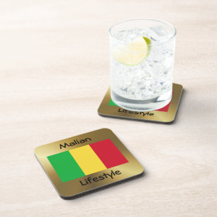 Dessous-de-verre Mali Flag+Text Coaster