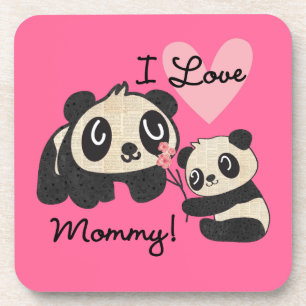 Dessous-de-verre Maman d'amour des pandas I