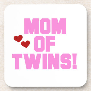 Dessous-de-verre Maman de Twins Pink Texte Cadeaux