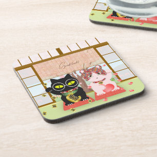Dessous-de-verre Maneki Neko Lucky Poiluna Plastique dur