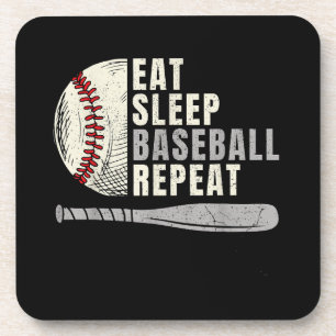 Dessous-de-verre Manger Dormir Baseball Répéter Drôle Joueur de Bas