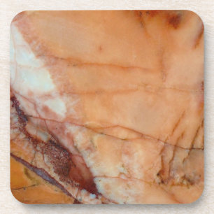 Dessous-de-verre Marbre de rouge orange et de blanc